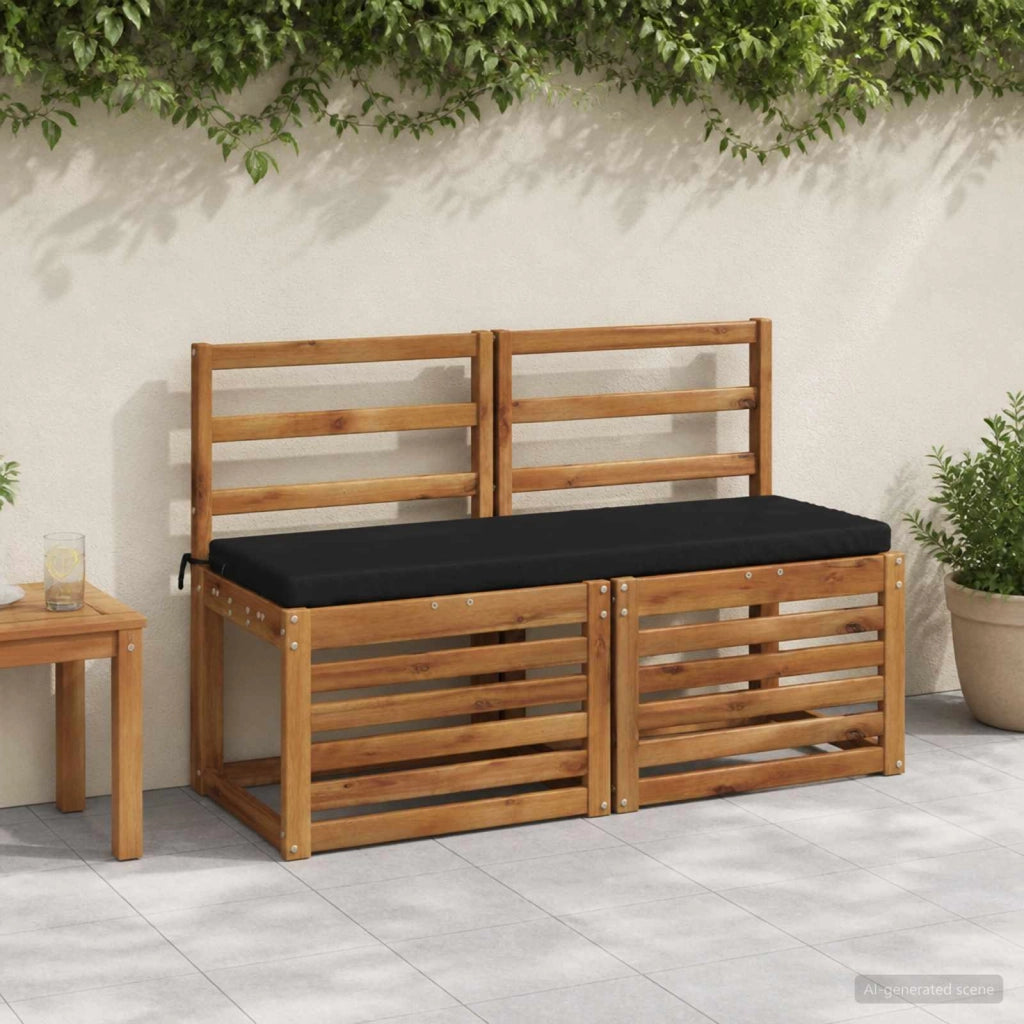 Cuscini per Panchina a 2 Pezzi SOEST 2 pz 100% Poliestere Nero 948863