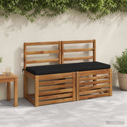 Cuscini per Panchina a 2 Pezzi SOEST 2 pz 100% Poliestere Nero 948863