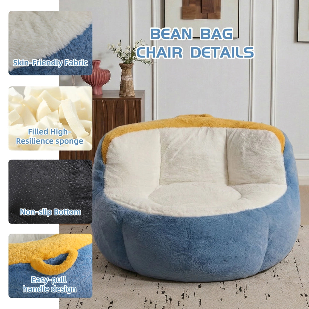 POUF Gigante Multicolore in Faux Fur con imbottitura in schiuma sminuzzata