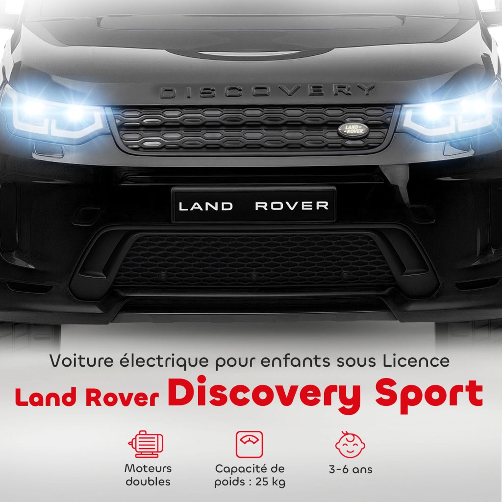 Veicolo elettrico per bambini Land Rover Discovery Sport ¨C zephmum ¨C 12V, telecomando, LED, nero