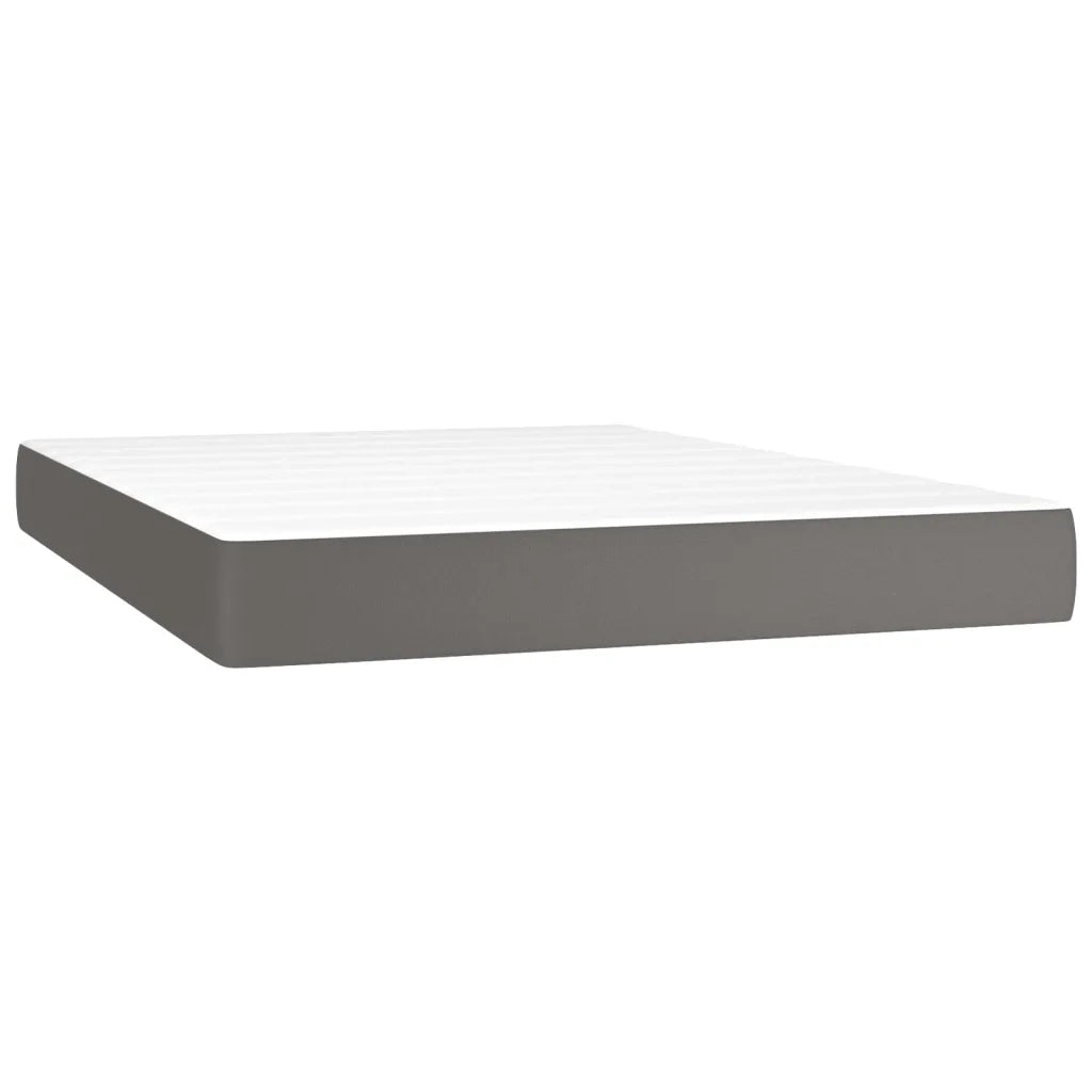Giroletto Molle con Materasso e LED Grigio 140x190cm Similpelle 3135883