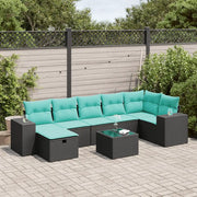 Set Divani da Giardino con Cuscini 8 pz Nero in Polyrattan 3325713