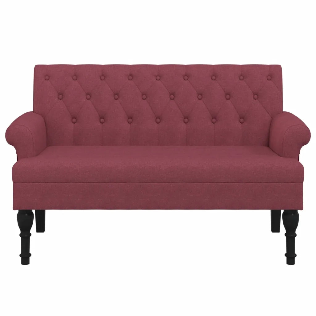 Panca con Schienale-Divano Sedia Rosso Vino 120x62x75,5 cm in Tessuto