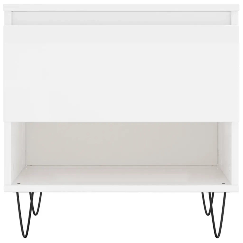 Tavolini Salotto 2pz Bianco Lucido 50x46x50cm Legno Multistrato