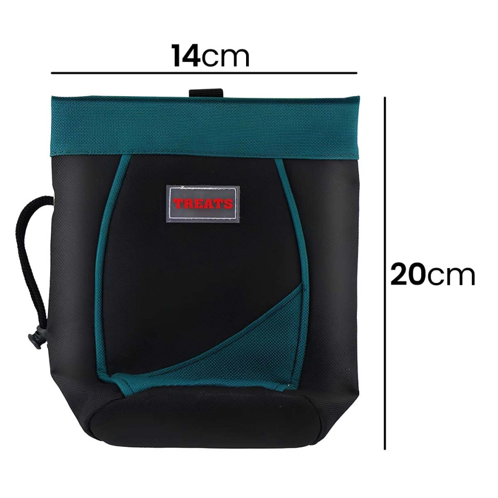 Porta snack per animali con cordino e clip di fissaggio Nero / Blu Inny