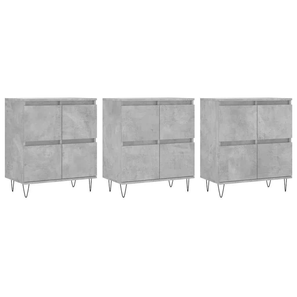 Credenze 3 pz Grigio Cemento in Legno Multistrato 3190201