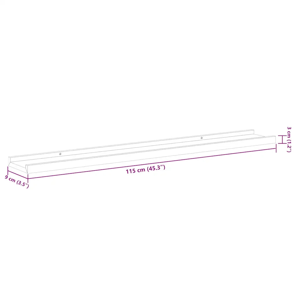 Mensole da Parete 2 pz Rovere Sonoma 115x9x3 cm 326683