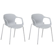 Set di 2 Sedie da Pranzo in Metallo Grigio Stile Industriale Moderno