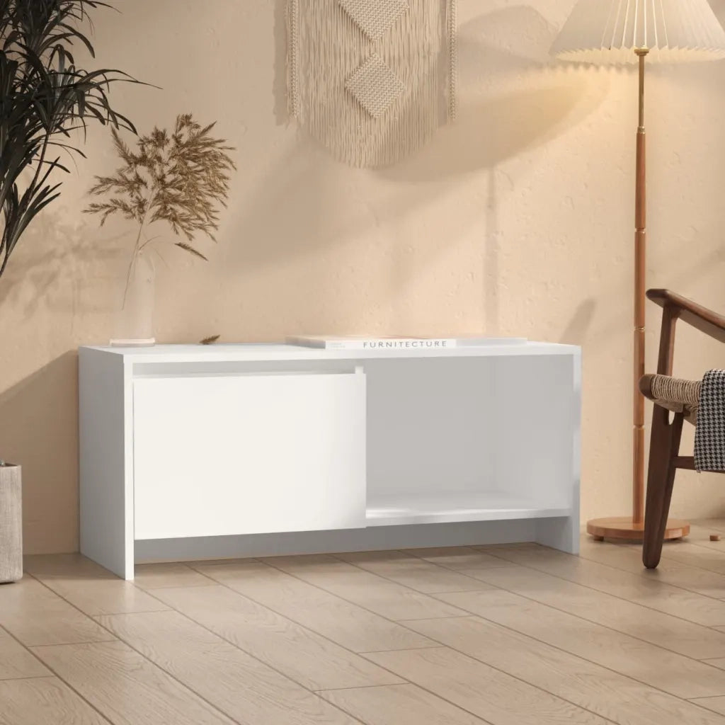 Mobile Porta TV Bianco 90x35x40 cm in Legno Multistrato 809782