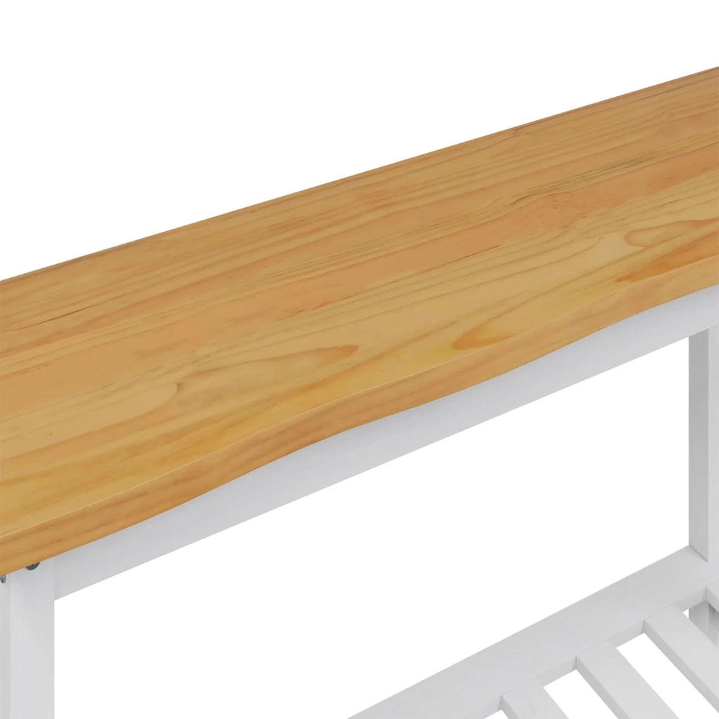 VidaXL Tavolo consolle con lo scaffale EKAI Bianco 112 x 35 x 76 cm 42037018