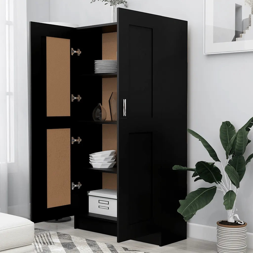 Libreria Nera 82,5x30,5x150 cm in Legno Multistrato 802724