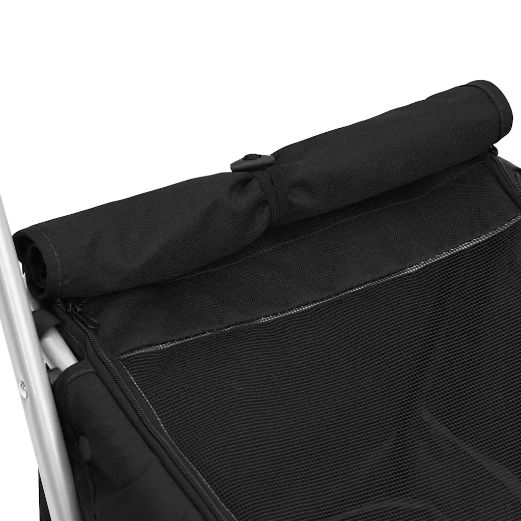 Passeggino per Cani Pieghevole Nero 100x49x96cm Tessuto di Lino CFW1638249
