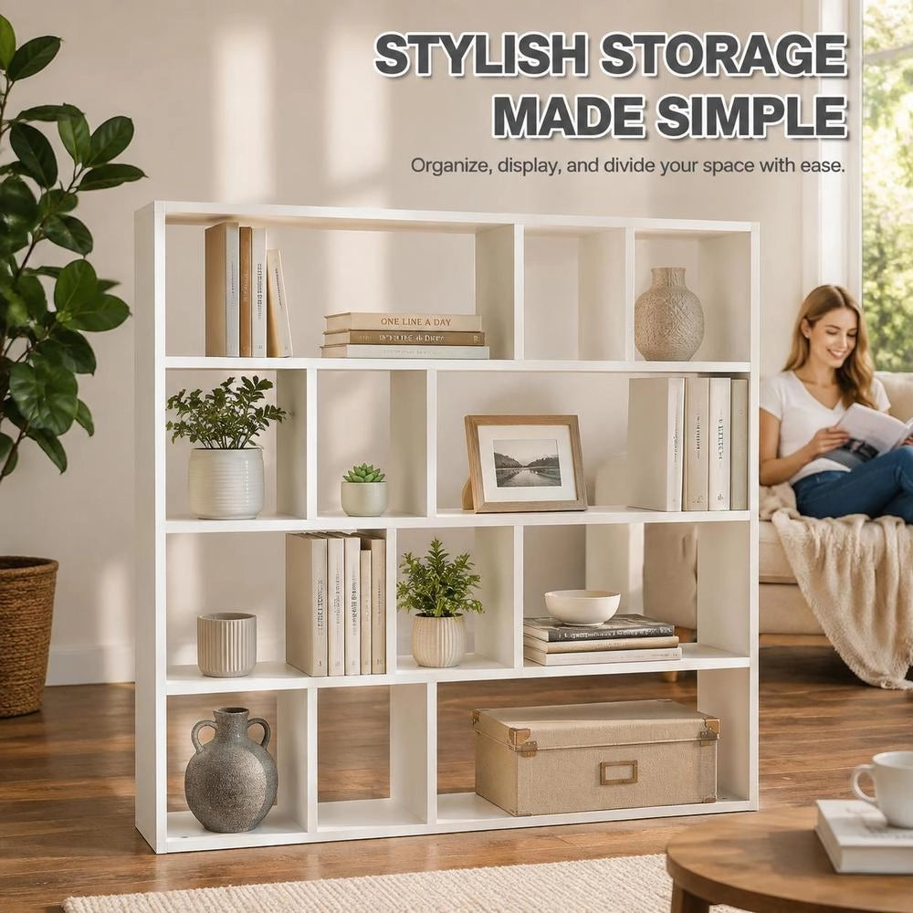 Bookshelf/Room Divider White 105x24x102 Cm