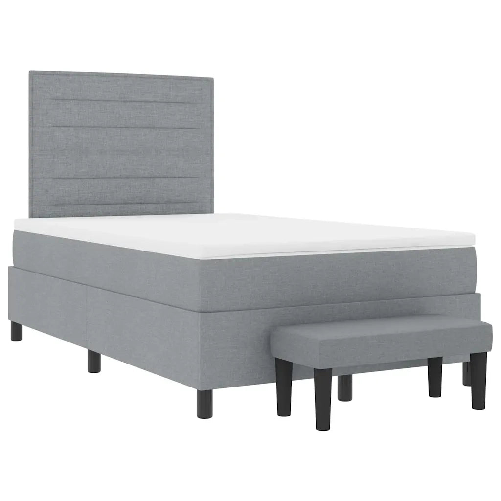 Letto a molle con materasso Grigio chiaro 120 x 190 cm Tessuto