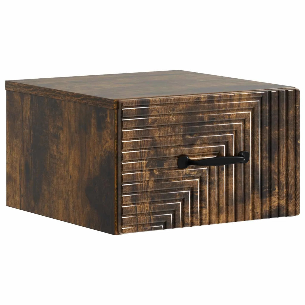 Mobiletto da notte a muro 2 pcs Rovere Fumo 34,5 x 33 x 20 cm 898606