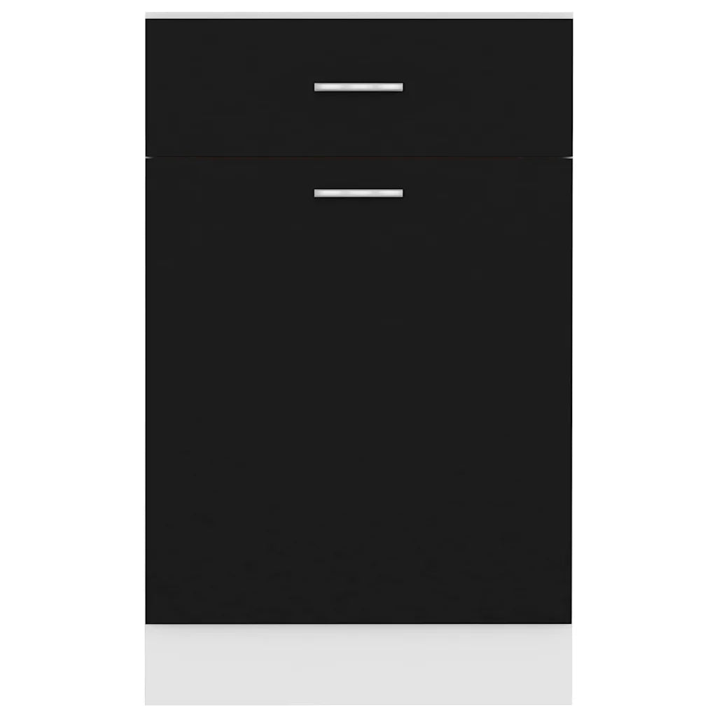 Pensile da cucina | Armadio con Cassetto ¡°Lyon¡± Nero 50x46x81,5 cm