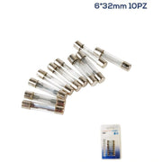 Trade Shop - Set 10pz Fusibili Bilama Maschi In Vetro Assortiti 12/32v 5a/10a/15a/20a Xc-1312 -