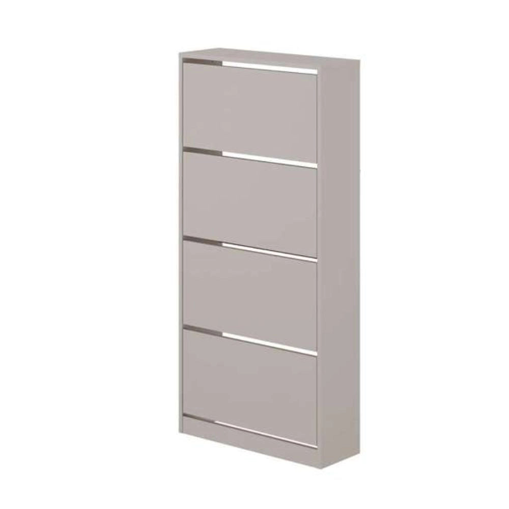 (2c) Scarpiera a ribalta light mocha con 4 ante L73 x P26 x 154.5H cm