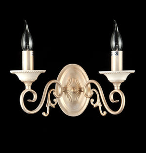 Lampada da parete Elegant in Metallo Perla Crema con Oro