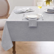 Tavolo da giardino in tessuto lino impermeabile 140 x 240 cm, 210 g/m², luce grigio chiaro, per esterno