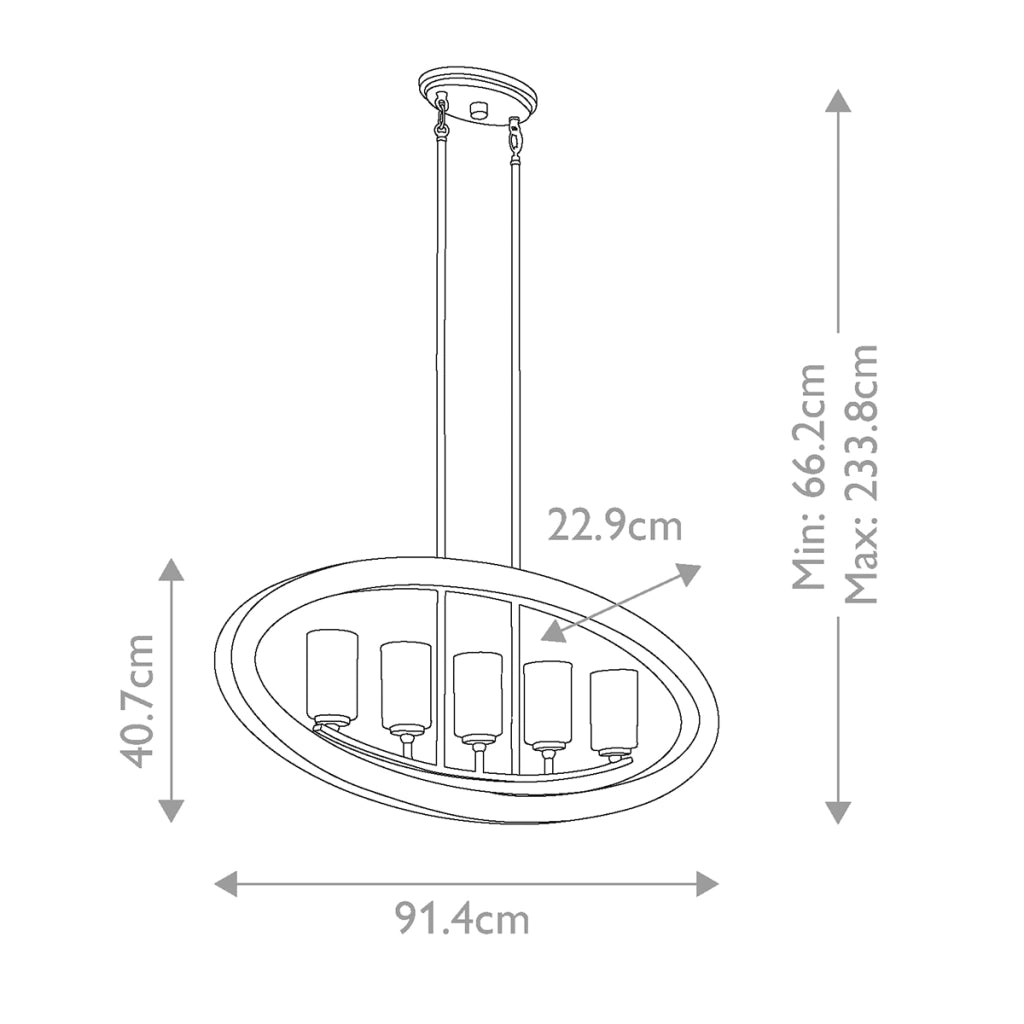 Lampada a sospensione Grand Bank grigio anticato 5xE14 Kichler