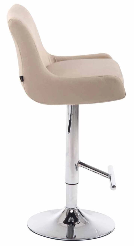 Set 2 Sgabelli Bancone Club in Tessuto crema,cromo