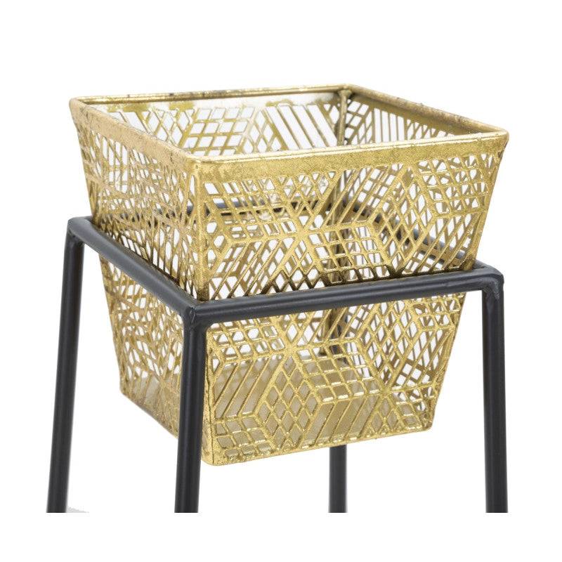 Porta Vasi Square Coppia cm ø 23x70-20x60