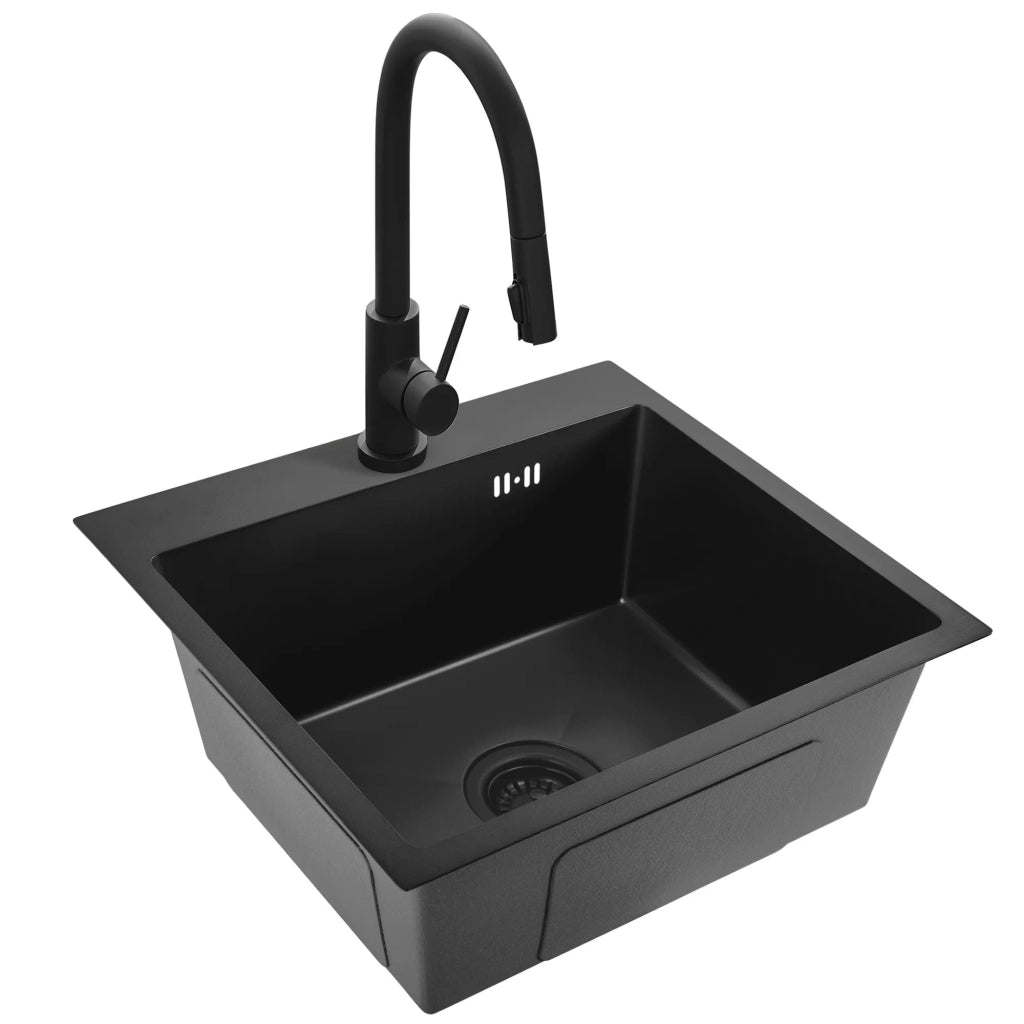 Lavello In Acciaio Leo 50 Black senza rubinetto da cucina