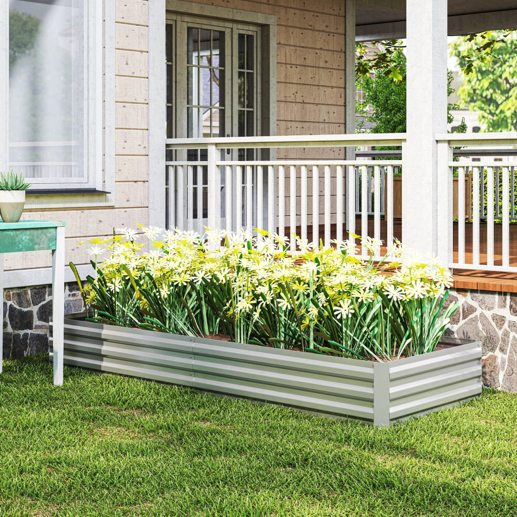 Vaschetta da giardino rettangolare ¨C zephmum ¨C 241x90.5x30 cm acciaio inox