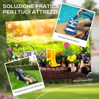 Casetta da Giardino Porta Attrezzi con Porta Bloccabile, Finestra e Presa d'Aria, Grigio