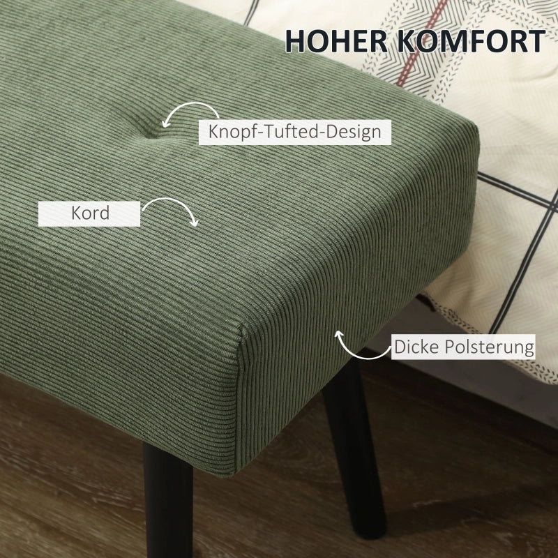 SEDIA Panca imbottita 100 x 36 x 45 cm in poliestere verde