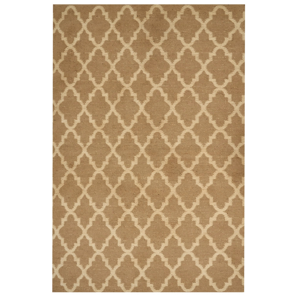 Tappeto in iuta intrecciata naturale con motivo geometrico beige 200 x 300 cm stile boho camera da letto soggiorno
