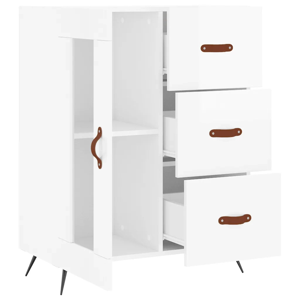 Credenza-Buffet-Armadio da cucina 69,5x34x90 cm in Legno Multistrato Bianco Lucido 258900