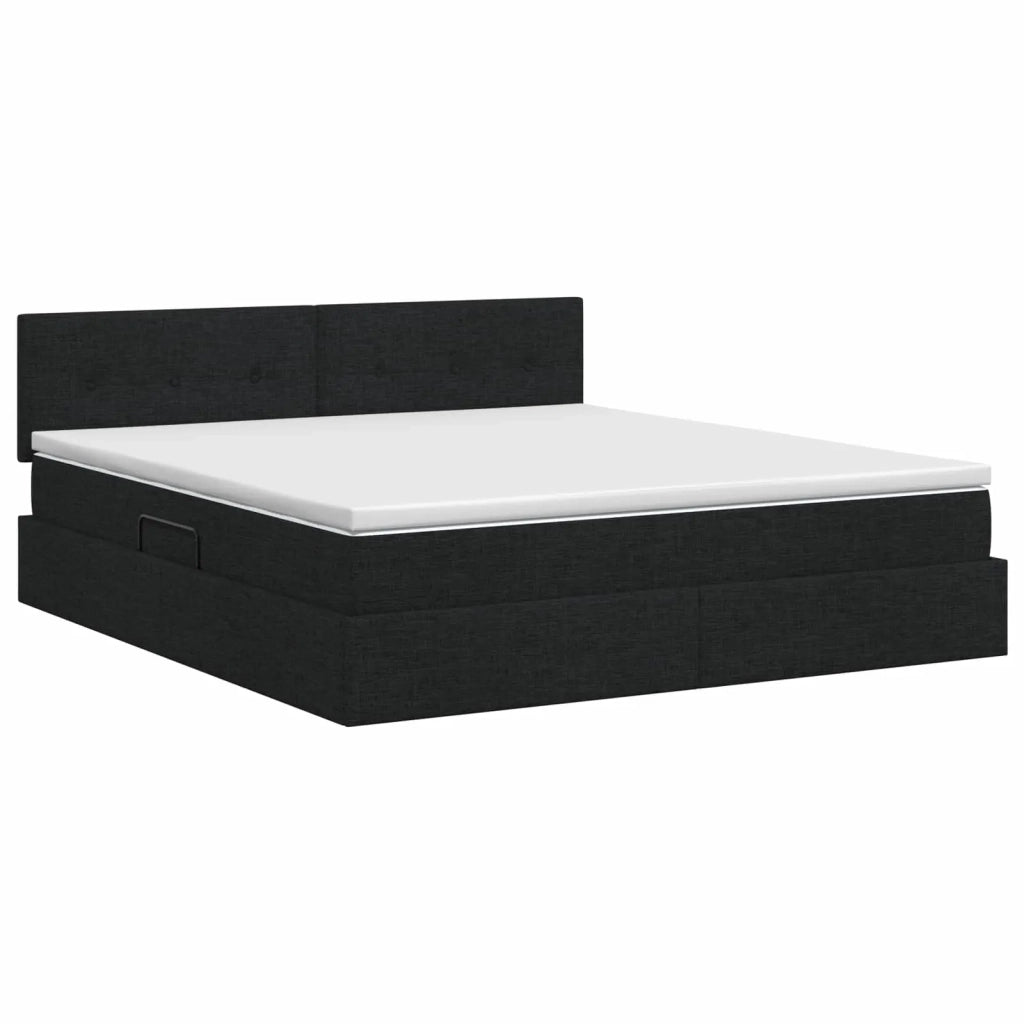 Letto con contenitore e materasso Nero 140 x 190 cm Velluto 3458621