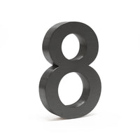 Numero civico "8" 3D Arial 20 cm antracite acciaio uso esterno, incl materiale di montaggio
