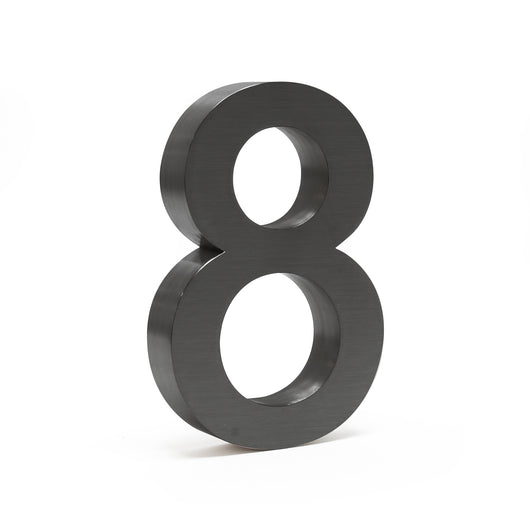 Numero civico "8" 3D Arial 20 cm antracite acciaio uso esterno, incl materiale di montaggio