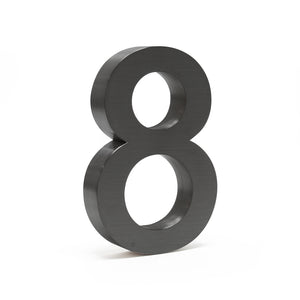 Numero civico "8" 3D Arial 20 cm antracite acciaio uso esterno, incl materiale di montaggio
