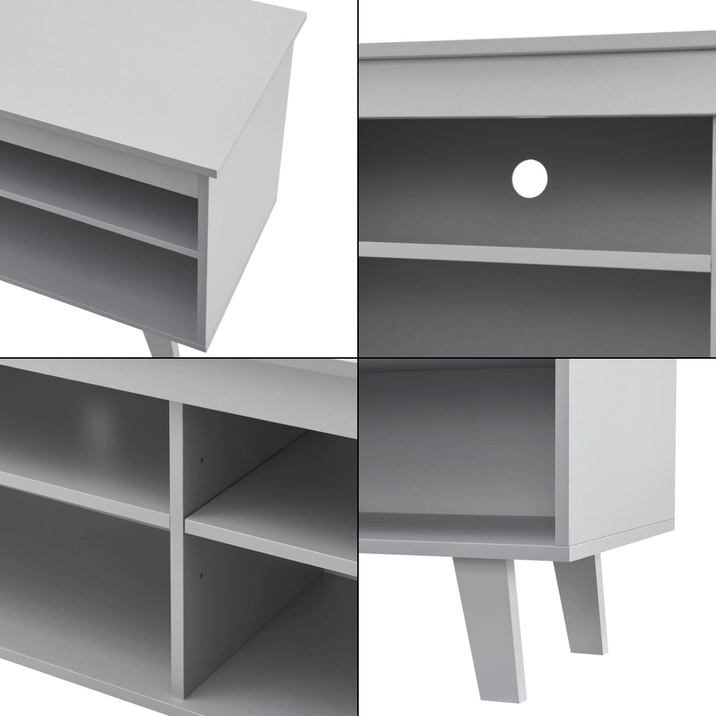 Mobile TV Stenløse Armadio Basso 58 x 150 x 38 cm Grigio chiaro [en.casa]