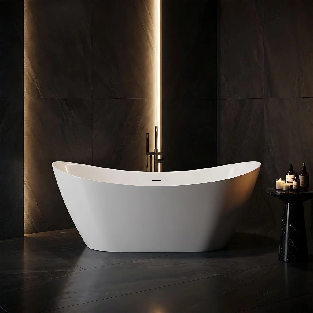 Vasca Bagno Da Terra Rea Ferrano Slim 180 Copritappo rame spazzolato