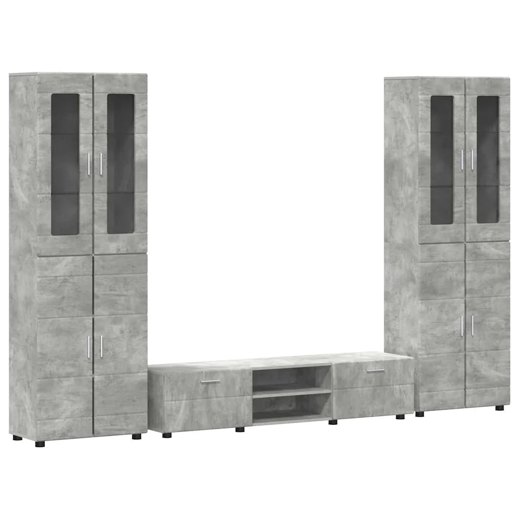 Set mobile TV FLORIN 3 pcs Grigio cemento Legno multistrato 3397997