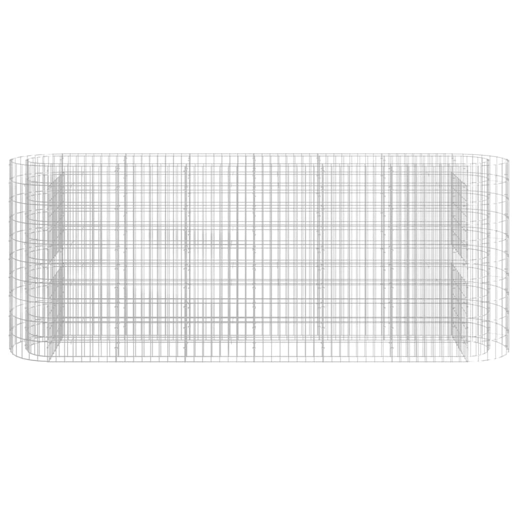 Aiuola rialzata in gabbione di ferro zincato 260 x 50 x 100 cm Argento 02_0039910