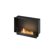 Caminetto a Bioetanolo Inside Black 800 da Incasso - Nero Opaco, con Vetro, Bruciatore 1L, Design Moderno