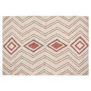 Tappeto cotone trapuntato beige e rosa stile boho 140 x 200 cm soggiorno camera da letto