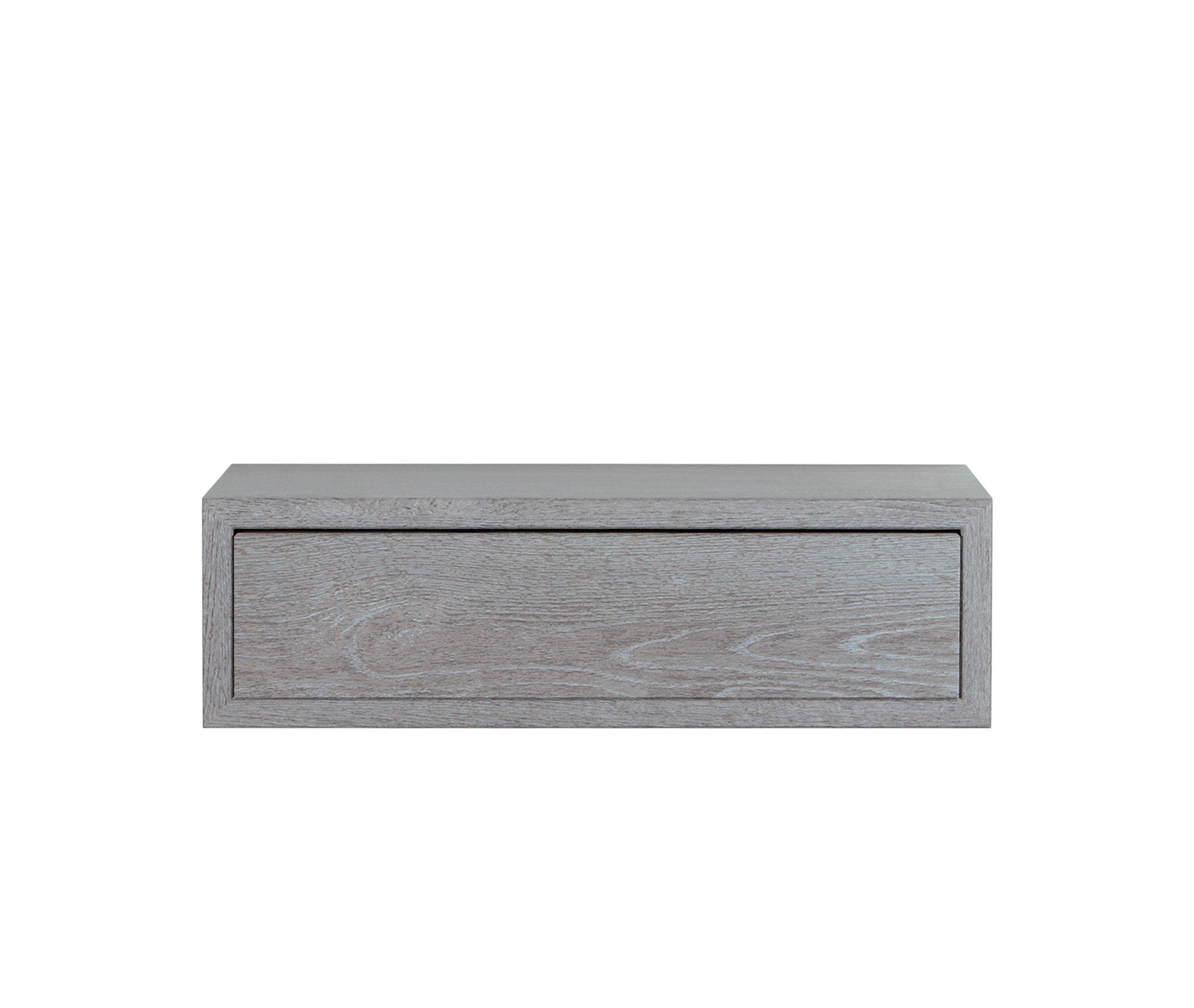Mensola da Parete 1 Cassetto 45x13,4x20 cm in Fibra di Legno Lego Rovere Grigio New