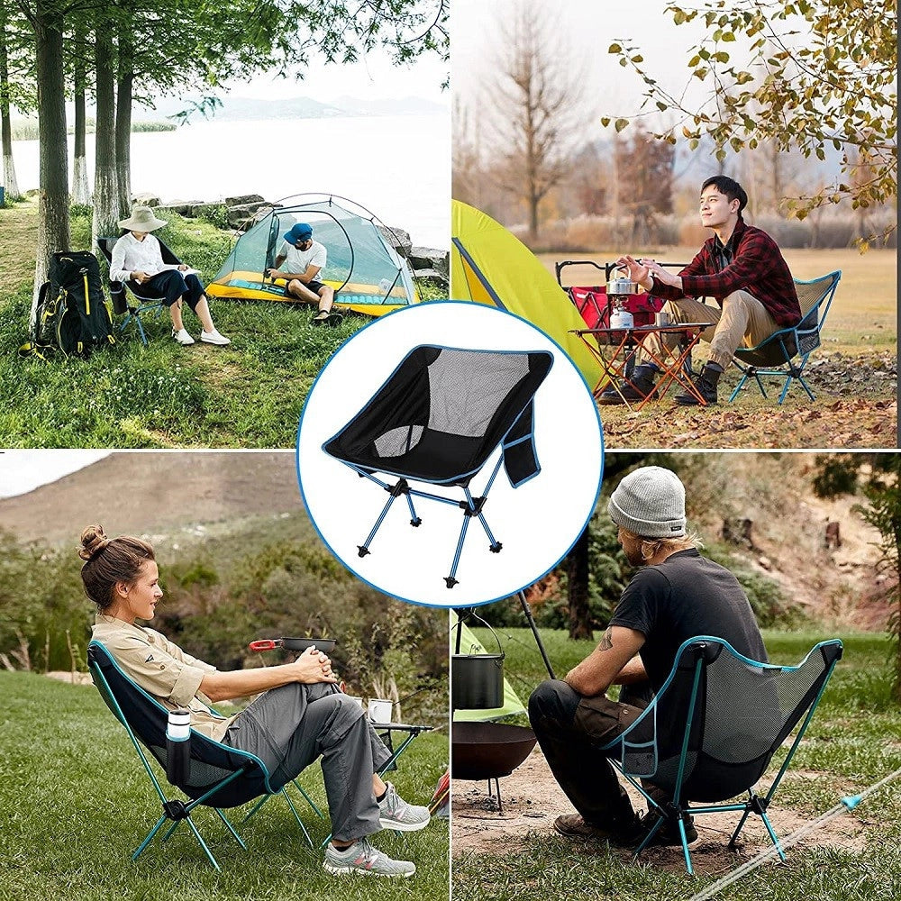 Trade Shop - Sedia Pieghevole Da Campeggio Con Borsa Portatile Spiaggia Pesca Picnic Giardino -
