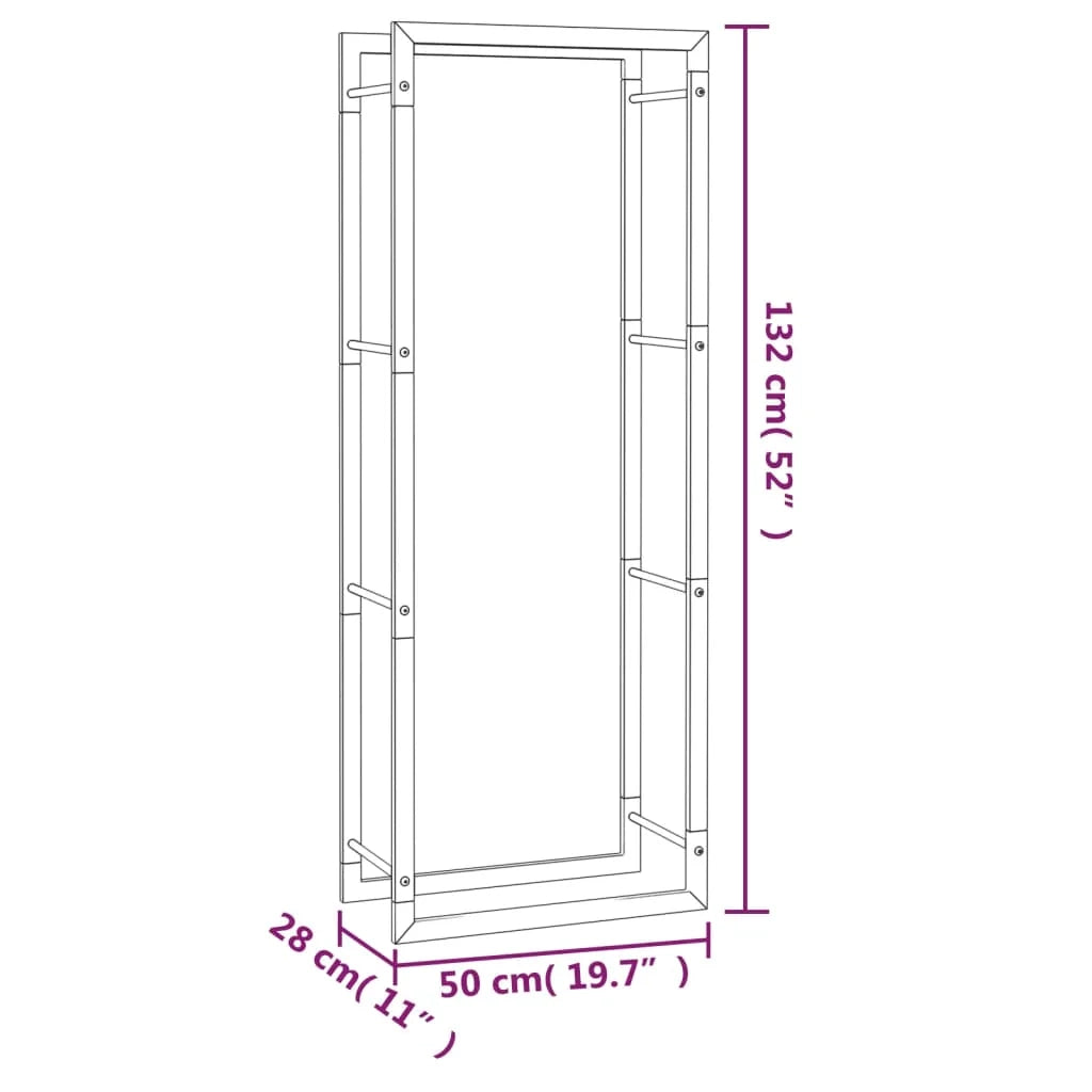Portalegna finitura opaca 50 x 28 x 132 cm acciaio nero 02_0043748