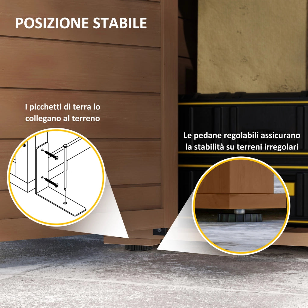 Armadio da Giardino in Legno ¨C Zephmum ¨C Marrone, 75x56x117 cm
