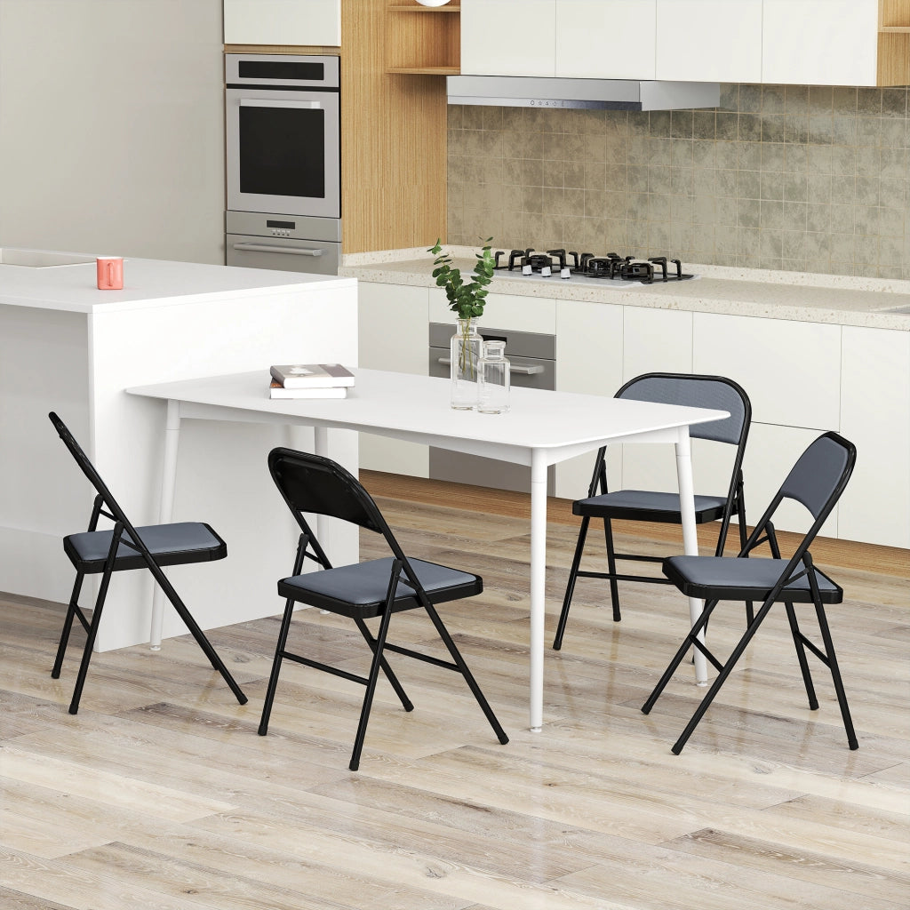 Sedia da pranzo pieghevole ¨C zephmum ¨C 45x46x78 cm grigio metallo