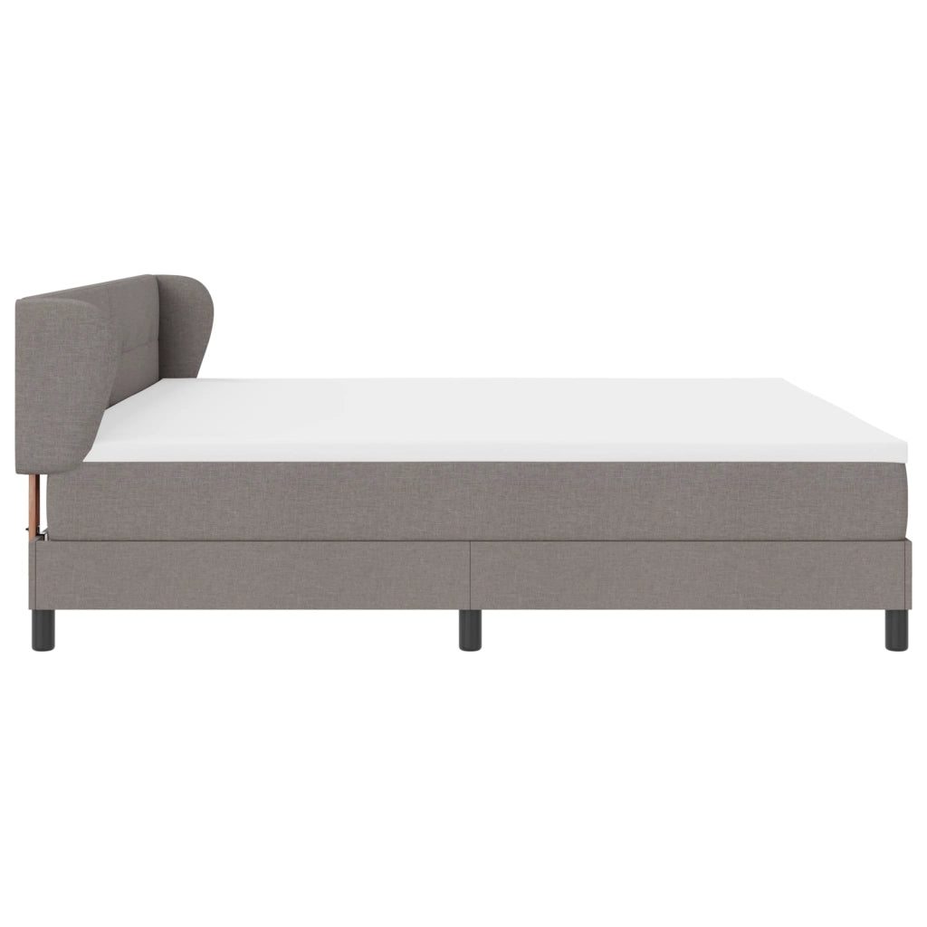 Letto Box Spring con Materasso Tortora 200x200 cm Tessuto