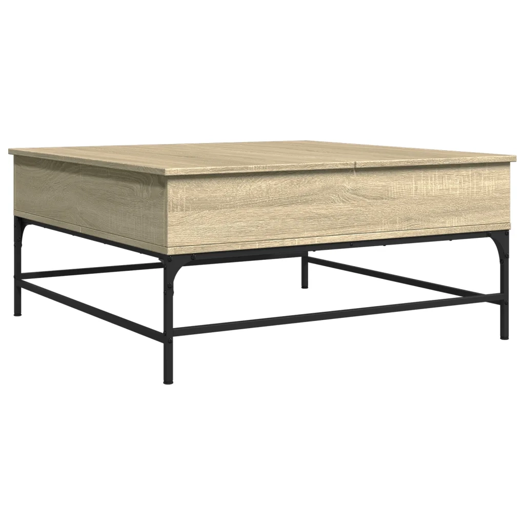 Tavolino Rovere Sonoma 95x95x45 cm Legno Multistrato e Metallo 3217065